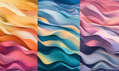 Canvas Print - Abstract Wavy Design in Vibrant Colors