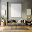 © IQ-Photography - Empty frame with grey modern living room and sofa