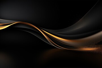 Abstract black and gold wave background.