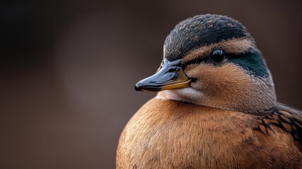 Wall Mural - black head, brown body, black beak