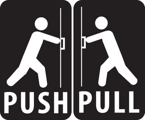 Wall Mural - Door opening push and pull signs vector.eps