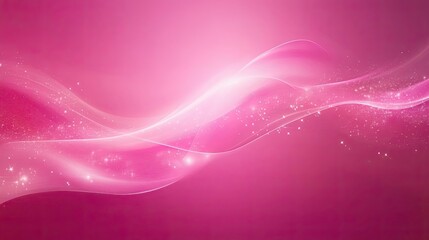 Wall Mural - Abstract Pink Background with Glowing Waves and Sparkles