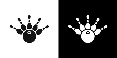 Wall Mural - Bowling game icon Symbol mark in filled style