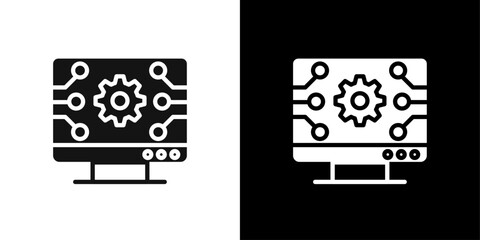 Computer Technology icon Symbol mark in filled style