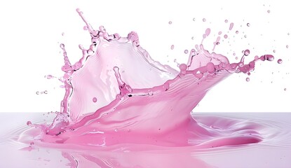 Sticker - Pink Liquid Splash Isolated On White Background