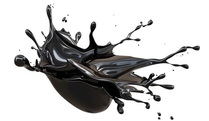 Poster - Black Liquid Splash Isolated On White Background