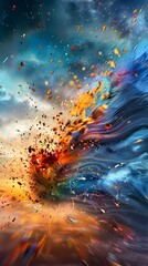 Wall Mural - Abstract explosion of color and light.