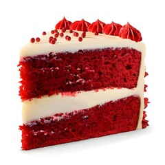 Canvas Print - Slice of Red Velvet Cake with Cream Cheese Frosting