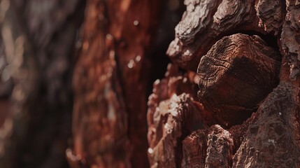 Poster -   A bird perched on a tree trunk's close-up