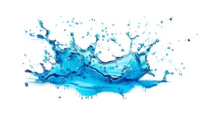 Wall Mural - Water Splash - Blue Liquid Splash on White Background