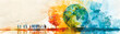 © HaJung - Creative concept: People analyzing watercolor Earth and climate change charts against whimsical background, ideal for environmental awareness. Photo stock image.