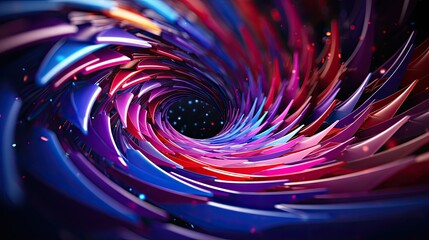 Sticker - Colorful vortex energy, cosmic spiral waves, multicolor swirls explosion. Abstract futuristic digital background 