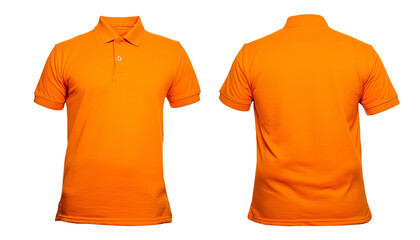 Canvas Print - Orange Polo - Shirt Mockup for Product Design - T-shirt Template for Logo Placement and Branding - Template for Company Shirt and Work Clothing - Presentation Background for Corporate Identity 