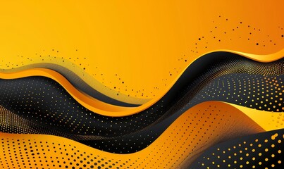 Wall Mural - modern abstract dynamic background with geometric element in yellow, black color, border template with copy space for banner, poster, web, Generative AI 