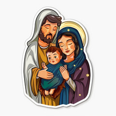 Jesus, Mary, and Joseph illustration 