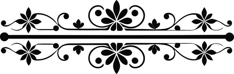 decorative divider illustration black and white