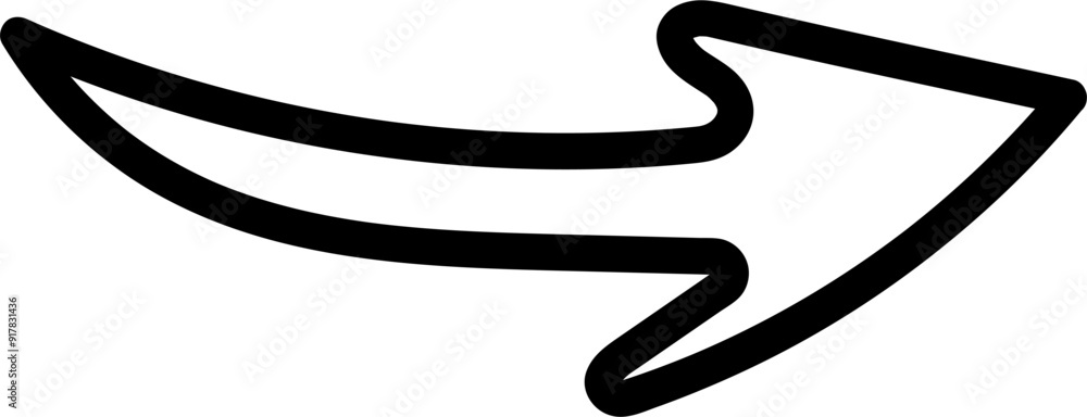 Curved Black Arrow Vector Illustration for Web and Print Design ...