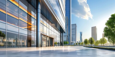 Canvas Print - a large glass building with a large glass window