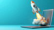 © fadi - Launching Space Rocket From Laptop Screen