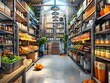 © TEN.POD - Industrial Storage Room with Produce and Canned Goods.
