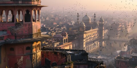 Aerial View of the City of Lucknow, India