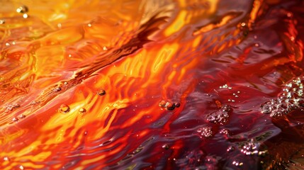Wall Mural - abstract travel background featuring a river with flowing red and orange water, capturing vibrant co