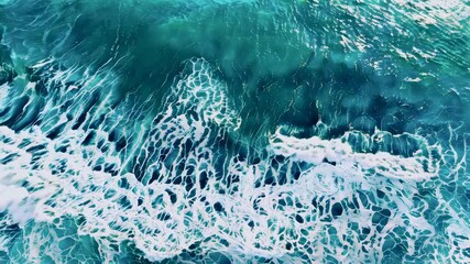 Canvas Print - Drone Shot of Ocean Waves