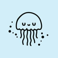 Wall Mural - cute jelly fish vector illustration graphic