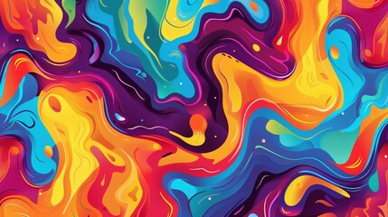 Wall Mural - colorful abstract travel pattern background with vibrant geometric shapes and tropical elements, ide