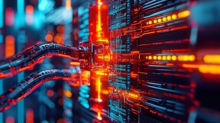 Minimalistic design showcasing networking technology, big data connectivity, and software development, featuring a spacious layout ideal for tech-themed backgrounds.