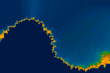 Wall Mural - abstract navy blue gradient, smooth backdrop shadow surface textures with fire line wave texture bac