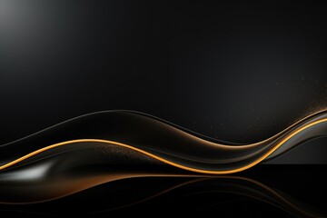 Wall Mural - Abstract black and gold wavy background.