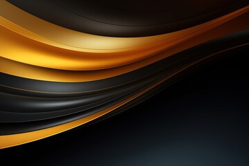 Wall Mural - Abstract black and gold wavy background.