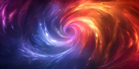 Wall Mural - bright and colorful cosmic vortex swirling into dynamic abstract background for futuristic digital p