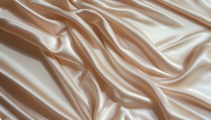 The silky beige silk fabric has gorgeous texture and full of luster.