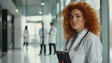 Wall Mural - The redhead female doctor