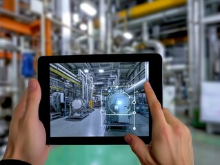 industrial 4.0 augmented reality tablet for smart machine maintenance in smart factory