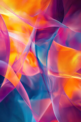 Wall Mural - Vibrant and colorful abstract art image with warm and cool tones blending together, creating a dynamic and mesmerizing visual effect.