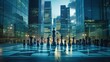 © Prapan - The chess board has a beautiful modern corporate office backdrop.