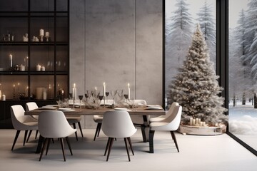 Elegant Christmas Dining Room Decor with Festive Table Setting