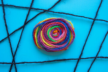 Wall Mural - abstract bundle of colorful threads. concept of unity, allyship, and resilience.