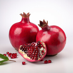 Wall Mural - An isolated bunch of Pomegranate on a white background