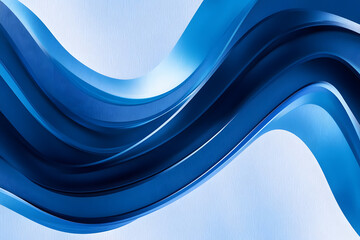 Canvas Print - Abstract curved line illustration in blue shades