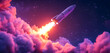 © Earny - A stunning rocket soaring through vibrant clouds, showcasing the beauty of space exploration and technological advancement.