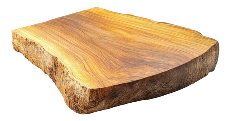 Natural teak wood slab for table or decor, cut out - stock png.