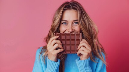 Wall Mural - A Woman Holding Chocolate