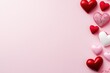 © Viam - Assorted hearts on pink background for romantic expression