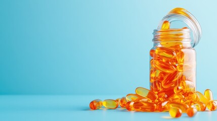 Close-up of vitamin D drops in a glass bottle, immune system support, clean background