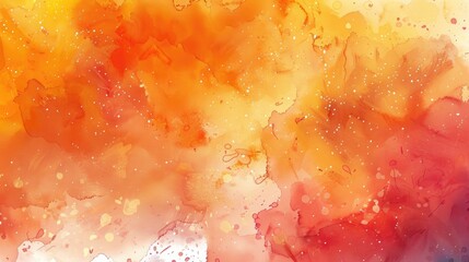 Wall Mural - abstract watercolor background with watercolor paint with orange, red and gold colors and space for text or image