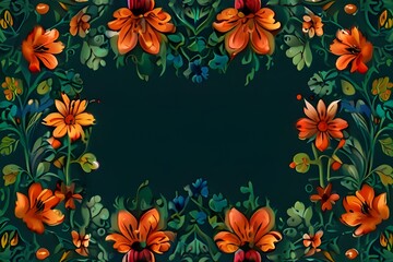 Wall Mural - Green floral background Generative AI